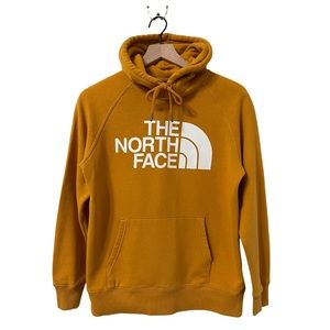 The North Face Mustard Yellow Cotton-Blend Women Sweatshirt Hoodie Size Small